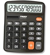 TRULY 12-Digit Desktop Calculator with Large Display, Big Buttons, Dual Power (Solar + Battery), ...