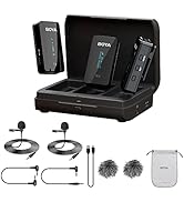 BOYA Wireless Lavalier Microphone BY-XM6-K2 2.4GHz Dual-Channel Wireless Lapel Microphones with C...