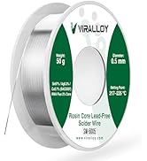 VIRALLOY Lead-Free Solder Wire 0.5mm 50g – Rosin Core Flux, Silver Solder Wire Sn97/Ag0.3/Cu0.7, ...