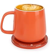 APEKX Self-Heating Ceramic Coffee Mug - Stable 130°F Temperature, 15W Wireless Phone Charging, 12...