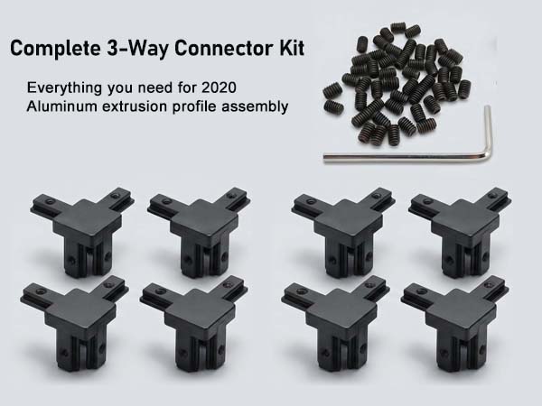 3-way corner top bracket black kit