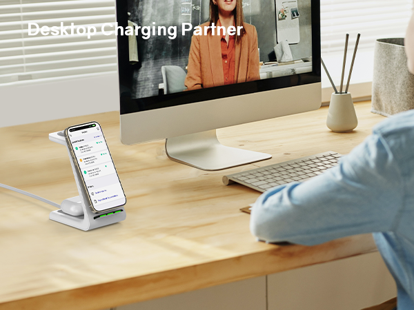 CIYOYO 3 in 1 Wireless Charging Station for iPhone Wireless Charger
