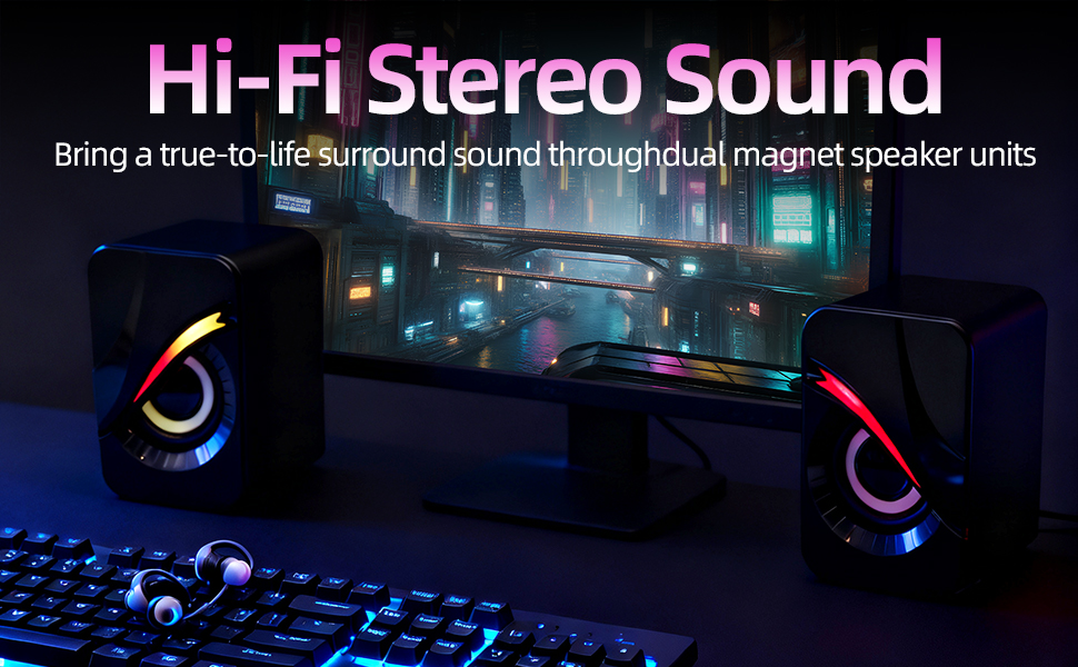 RGB Computer Speakers with Bluetooth 5.0