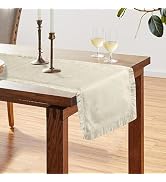 Accent Home Natural 13 x 72 Inches Cotton-Linen Table Runner – Soft, Durable &amp; Natural Blend Rust...