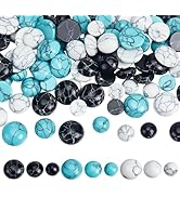 PH PandaHall 9 Styles Synthetic Turquoise Cabochons 108PCS Texture Gemstone Tiles Dome Half Round...