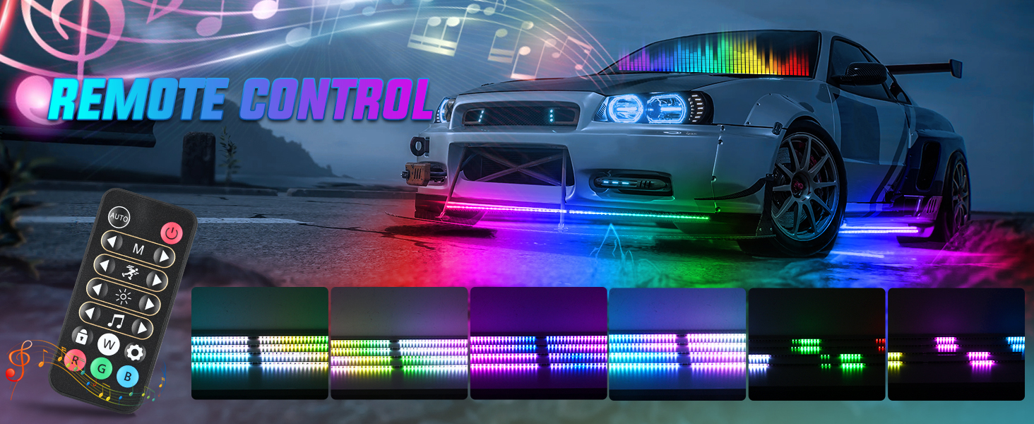 4Pcs Aluminum Underglow Neon Accent Strip Lights 396 LEDs Dream Color