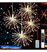 PilavAloo Firework Lights with Remote, Outdoor Christmas Decor Fairy Lights, Battery Operated, Re...