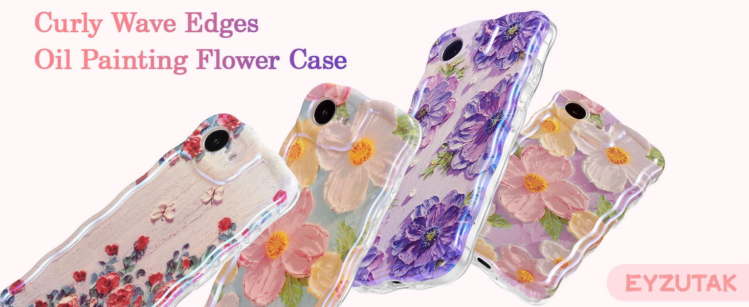 Colorful Retro Oil Painting Flower Laser Phone Case