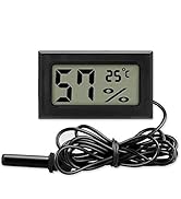Wale&amp;Morn Mini Hygrometer Thermometer Meter with Probe, Digital LCD Monitor with Fahrenheit for R...