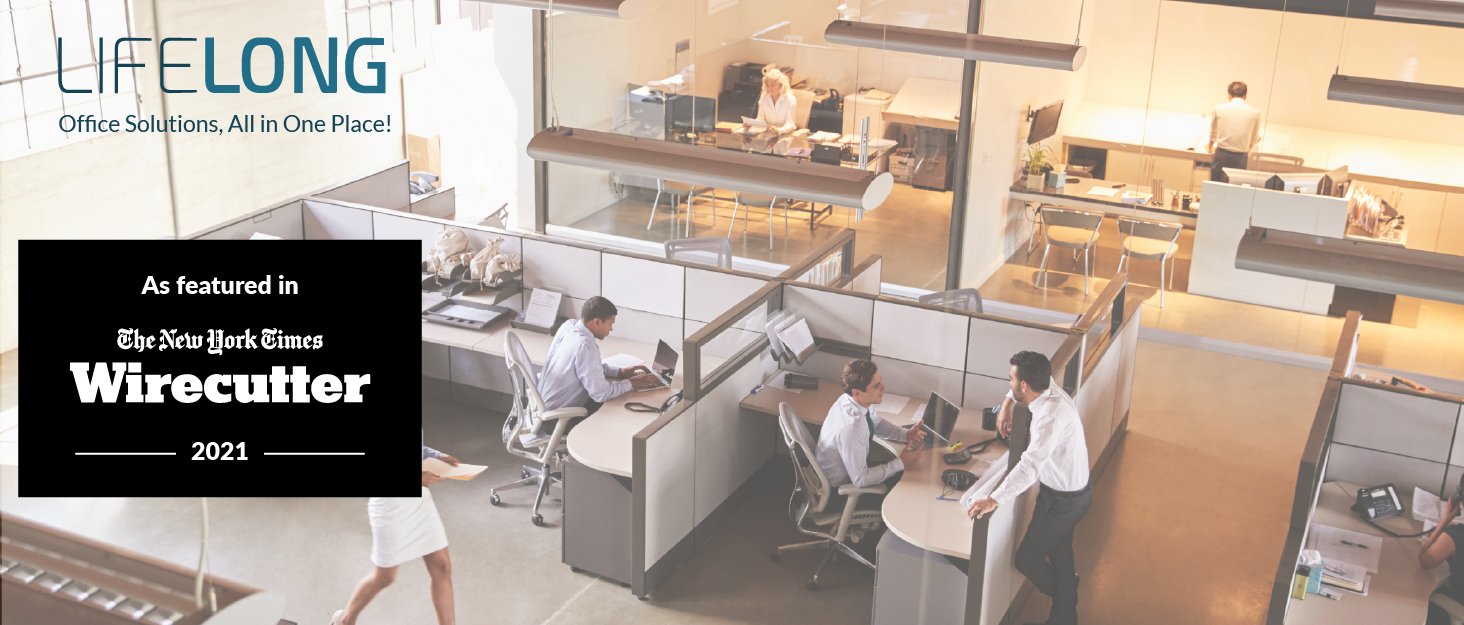 An office space of people working