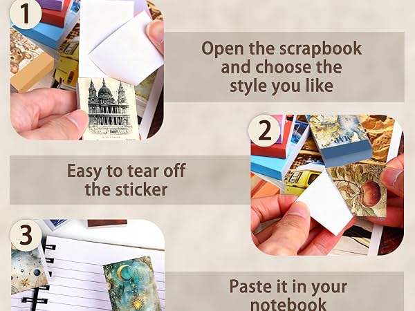 Journaling stickers aesthetic: cosmos, buildings—add magic to daily pages