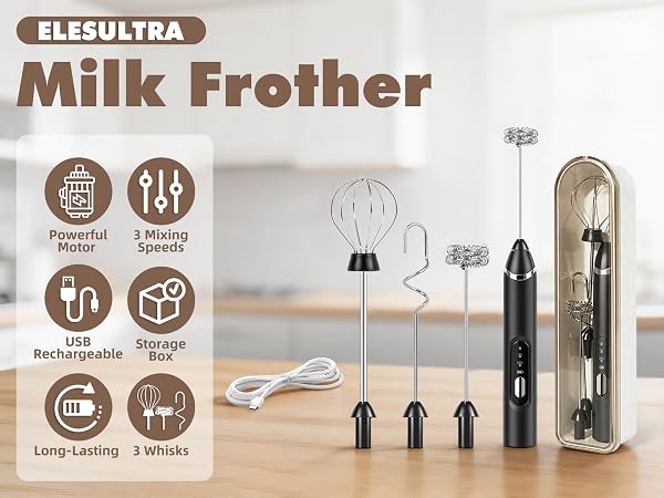 rechargeable milk frother