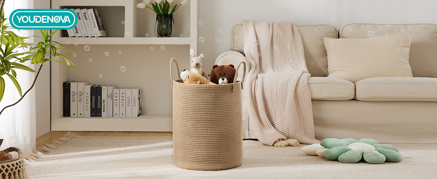  WOVEN ROPE LAUNDRY HAMPER BASKET TALL LARGE