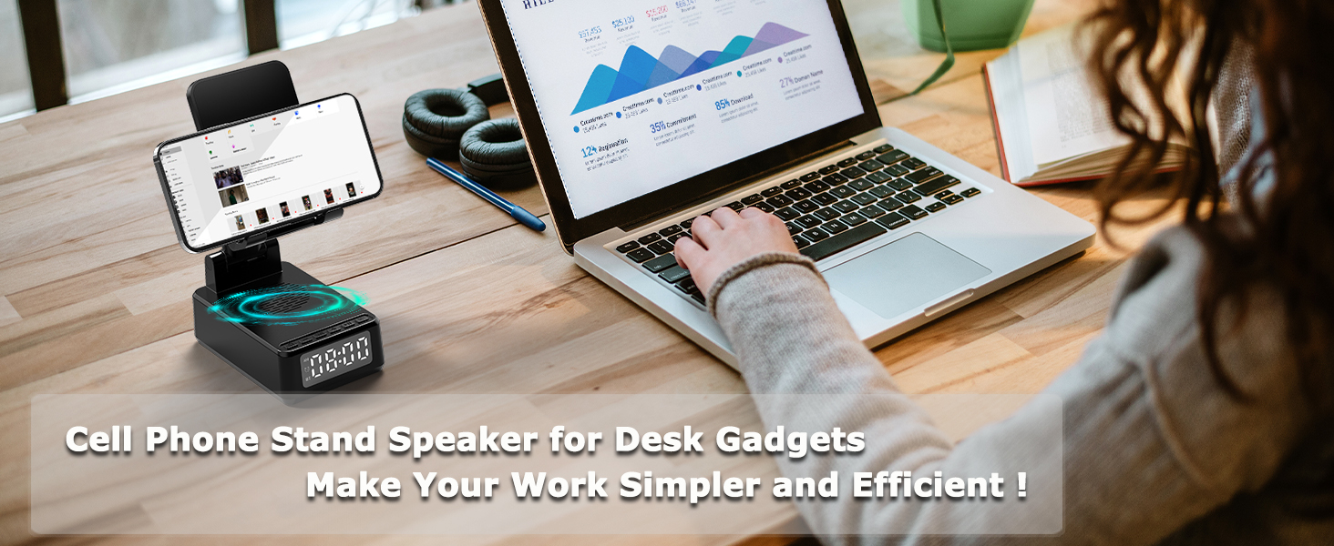 Cool Gadget Gifts for him her-The portable bluetooth speaker cell phone stand