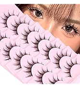 Manga Lashes Natural Look False Eyelashes Anime Lashes Mink Wispy Fluffy Spiky 3D Volume Eyelashe...