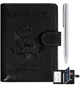 RSAquar Passport and Vaccine Card Holder Combo, Passport Case with CDC Vaccination Card Slot, Lea...