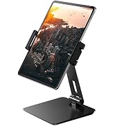 Maxonar iPad Stand Holder, Heavy-Duty Aluminum Alloy Tablet Stand, 360° Swivel Foldable iPad Pro ...