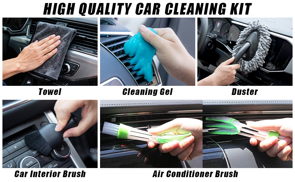 pink car cleaning kit