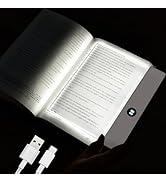 AVEKI Book Light, Dimmable LED Reading Light 3 Color Flat Book Lamp for Reading, Rechargeable Ful...