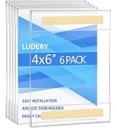 Ludery Acrylic Sign Holder 4x6, Sign Holder Wall mount Door Sign Memo Holder,Clear Wall Frame wit...