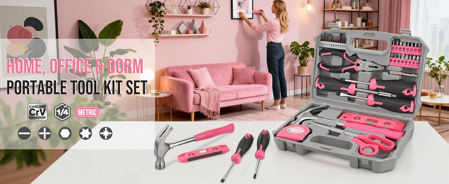 Tool Box Tool Set pink tool kit pink tool sets women household tool kit lady tool kit mini tool kit