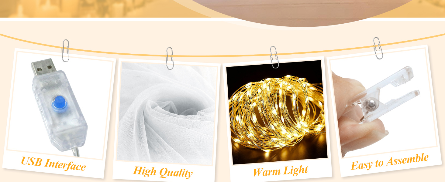 Tulle backdrop curtain with light