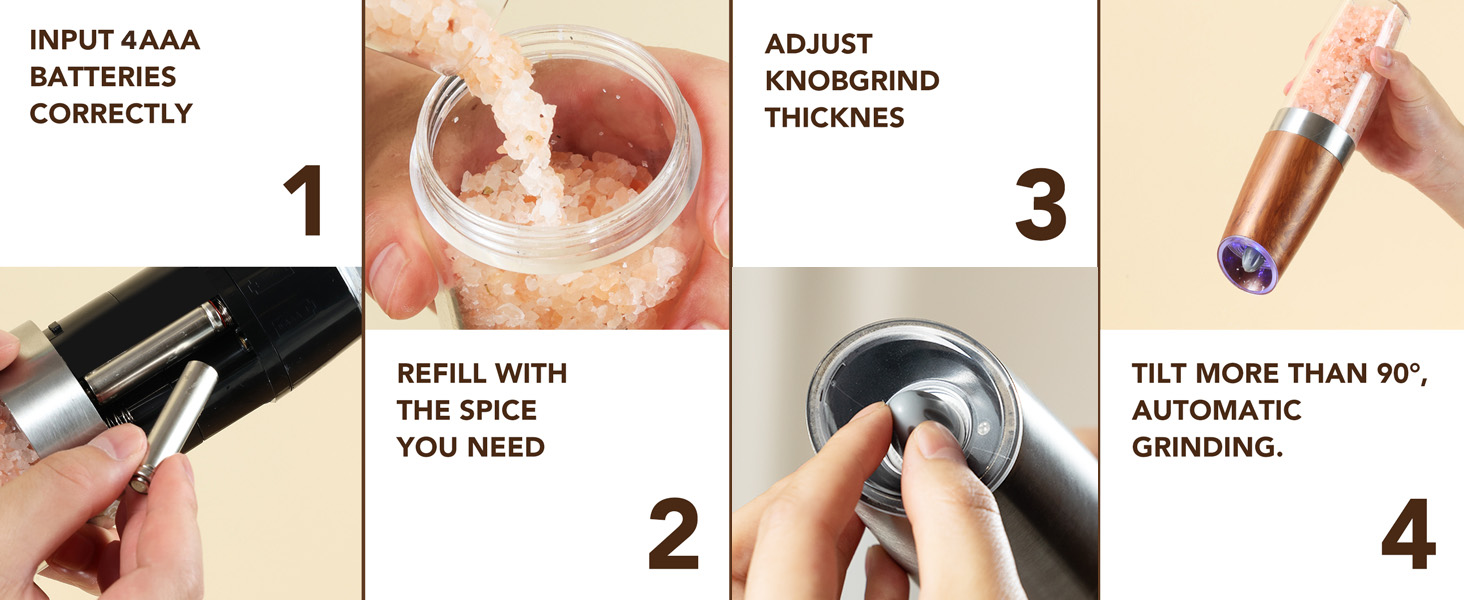 battery operated salt and pepper grinder set