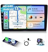 [4G+64G] 8 Core Car Stereo 10.1 Inch Touch Screen Double Din Android Radio with Wireless Carplay ...