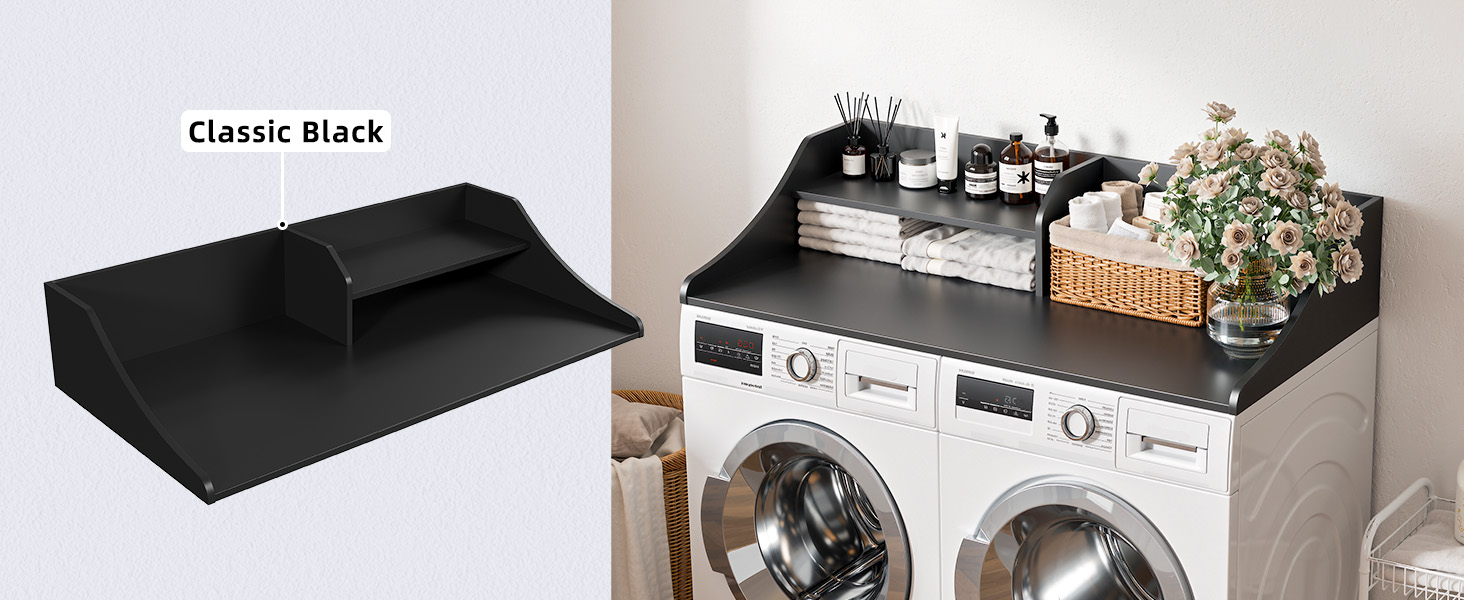laundry countertop over washer and dryer