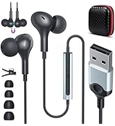 USB Headset with Microphone for PC 7.5 Ft Cable, USB A Headphones for Computer, Wired USB Earbuds...