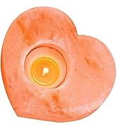 himalayan glow 3051 Shape Natural Pink Heart Style Tealight, 100% Pure Crystal Salt Candle Holder...
