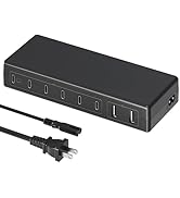 Charging Station for Multiple Devices, 200W 8 Ports Charger Station with Powerful 20W PD USB-C Po...