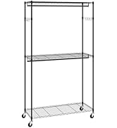 VEVOR Clothing Garment Rack, Heavy Duty Closet Wardrobe, Adjustable Tiers Clothes Racks with Stee...