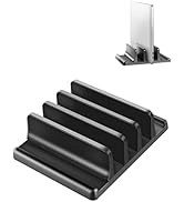 EAXBUX 3-Slot Vertical Laptop Stand Holder,Adjustable ABS Plastic Desktop Notebook Dock,Vertical ...