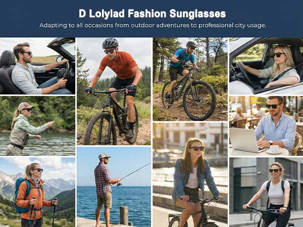 D Lolylad Black Fashion polarized sunglasses mens