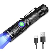 DARKBEAM UV Flashlight 365nm Rechargeable Black Light - Mini Powerful Ultraviolet LED Flashlights...