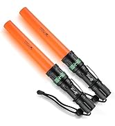 ULTRAFIRE 2pc 11-Inch Signal Traffic Wand Safty LED Flashlight 250 Lumen, Red Flashing Mode, Wris...