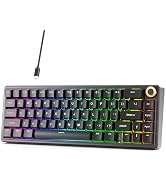 DIERYA DK68E 60% Mechanical Gaming Keyboard, Hot Swappable, Pre-Lubed Linear Switches, Gasket Mou...