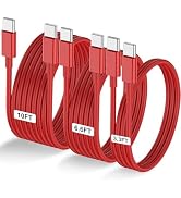 3-Pack Red [3.3FT+6.6FT+10FT] 60W USB C to USB C Cable, Type C Fast Charging Cable for iPhone Air...