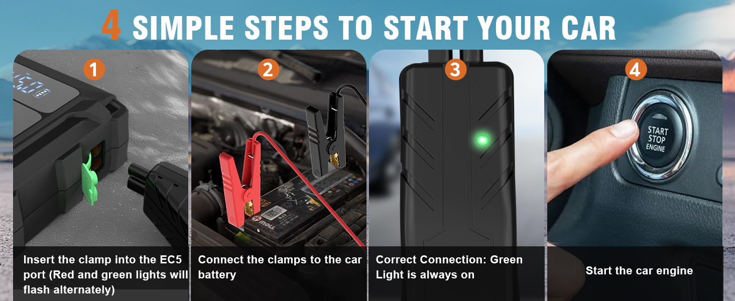 car battery charger jump starter