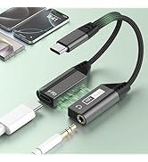 Magnetic USB C to 3.5mm Headphone and Charger Adapter 2 in 1 Hi-Res 32bit/384kHz iphone 16 Headph...
