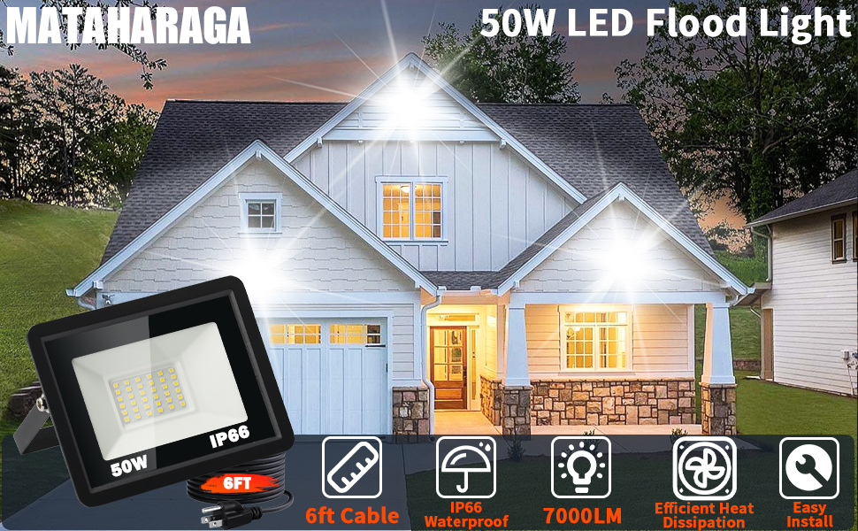 6ft Cable, IP66 Waterproof, Easy Install