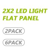 YXL 2x2 LED Flat Panel Light, 2 Pack Drop Ceiling Lights Fixture 5200LM, Selectable Features, 20W...
