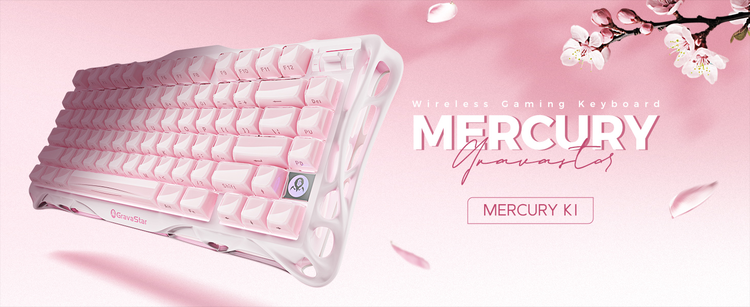 GravaStar Mercury K1 75% Pink Wireless Keyboard