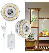 SGLEDs Grow Lights for Indoor Plants Full Spectrum, 2 Pack LED Puck Grow Lights, 4/8/12H Cycle, 4...