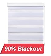 LazBlinds Dual Layer Zebra Roller Blinds and Shades, 90% Light Blocking Sheer Shades Horizontal W...
