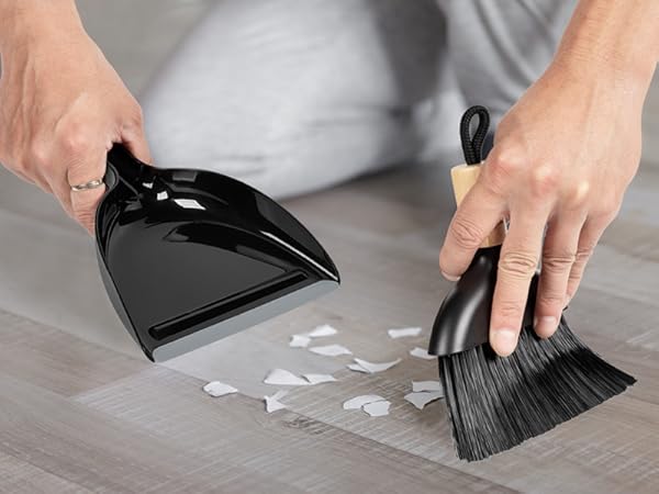 MR.SIGA Bamboo Handle Mini Broom and Dustpan Set