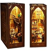 Kisoy Book Nook, DIY Book Nook Kits for Adults, 3D Bookshelf Puzzle with LED Light, Book Nook Min...