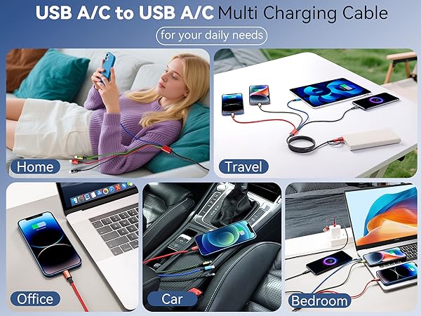 6 in 1 multi fast charging cable