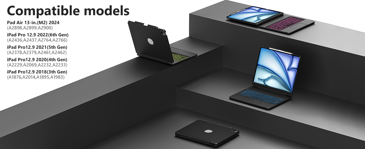 Keyboard Case for iPad Air 13 inch and Pro 12.9